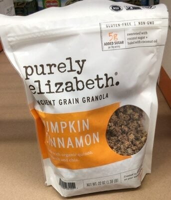 Purely Elizabeth Pumpkin Cinnamon Ancient Grain Granola package