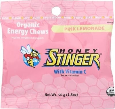 Honey Stinger Organic Energy Chews, Pink Lemonade packaging