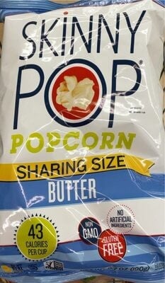 Skinny Pop Butter Popcorn packaging