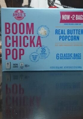 Angie's Boomchickapop Real Butter Microwave Popcorn package