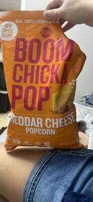 Angie's Boomchickapop Cheddar Cheese Popcorn package