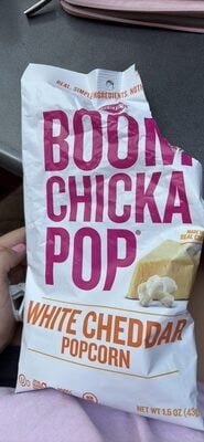 Angie's Boomchickapop White Cheddar Popcorn package