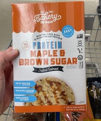 Bakery On Main Maple & Brown Sugar Protein Instant Oatmeal packaging