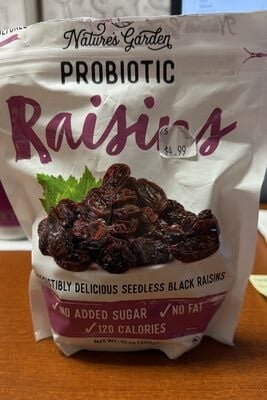 Nature's Garden Probiotic Raisins package
