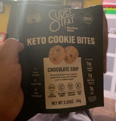Perfect Keto Chocolate Chip Keto Cookie Bites packaging