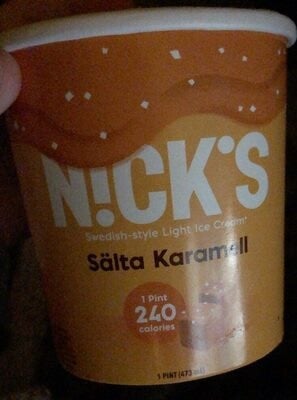 Nick's Swedish-Style Salta Karamell Light Ice Cream packaging