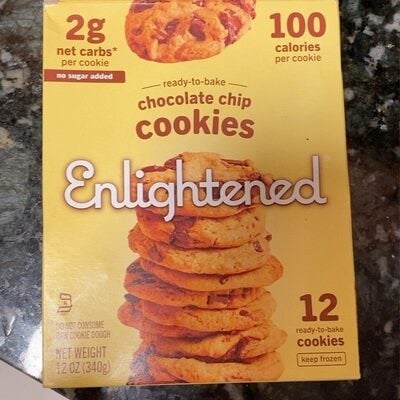 Enlightened Chocolate Chip Ready-To-Bake Cookies package