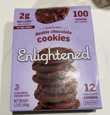 Enlightened Double Chocolate Ready-To-Bake Cookies package