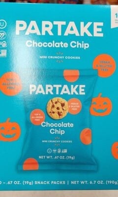 Partake Chocolate Chip Mini Crunchy Cookies packaging
