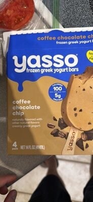 Yasso Coffee Chocolate Chip Greek Yogurt Bars package