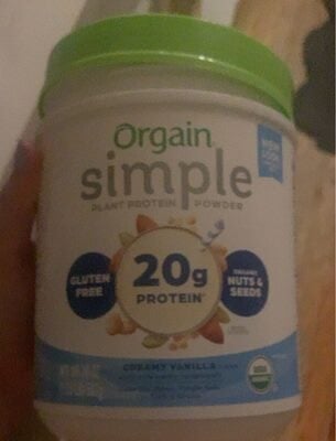 Orgain Simple Plant Protein Powder, Creamy Vanilla package