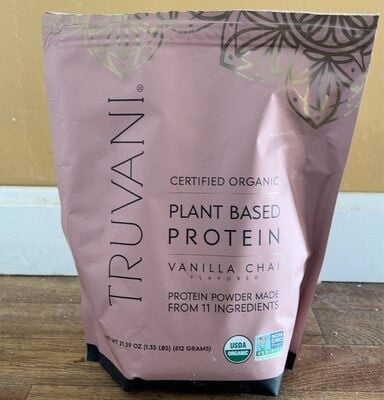 Truvani Plant Based Protein Powder, Vanilla Chai package