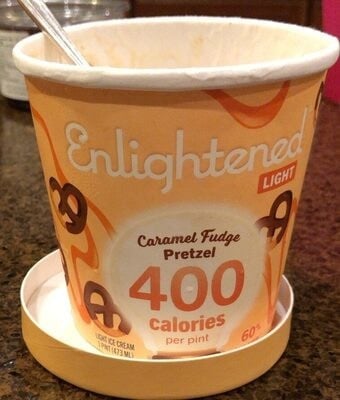 Enlightened Caramel Fudge Pretzel Rich & Creamy Light Ice Cream package