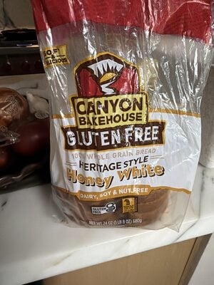 Canyon Bakehouse Heritage Style Honey White Gluten Free Bread packaging