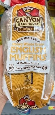 Canyon Bakehouse Honey 100% Whole Grain English Muffins packaging