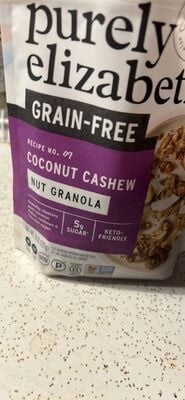 Purely Elizabeth. Coconut Cashew Grain-Free Granola package