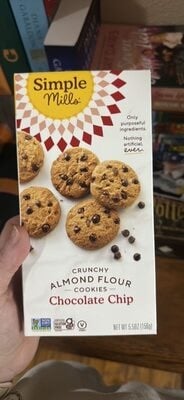 Simple Mills Crunchy Almond Flour Chocolate Chip Cookies package
