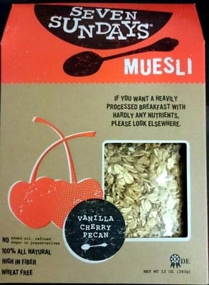 Seven Sundays Muesli, Vanilla Cherry Pecan package