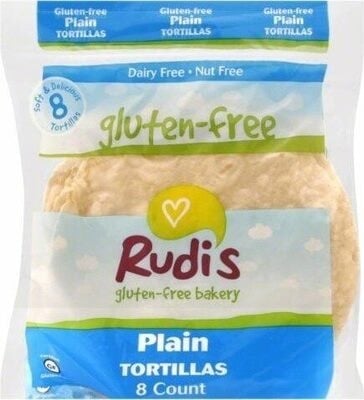 Rudi's Gluten-Free Plain Tortillas packaging