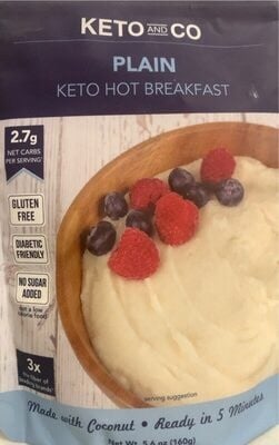 Keto And Co Unsweetened Plain Keto Hot Breakfast packaging