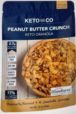 Keto And Co Peanut Butter Crunch Keto Granola packaging