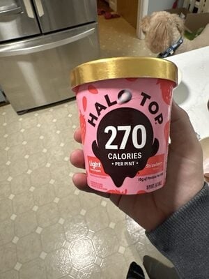 Halo Top Strawberry Light Ice Cream package