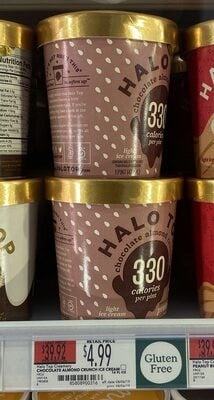 Halo Top Chocolate Almond Crunch Light Ice Cream package