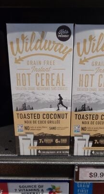 Wildway Instant Hot Cereal, Toasted Coconut packaging
