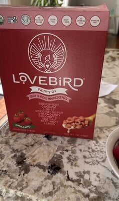 Lovebird Strawberry Grain-Free Cereal packaging