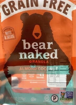 Bear Naked Almond Coconut Sunflower Seeds, Coconut & Almonds Granola package