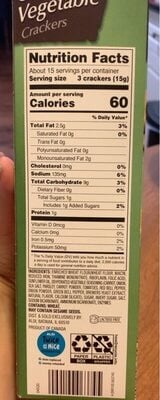 Savoritz Garden Vegetable Crackers packaging
