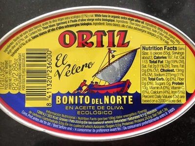 Ortiz White Tuna In Extra Virgin Olive Oil packaging
