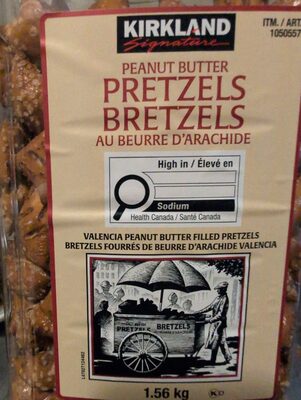 Kirkland Signature Valencia Peanut Butter Filled Pretzel Nuggets Pretzels, Peanut Butter packaging