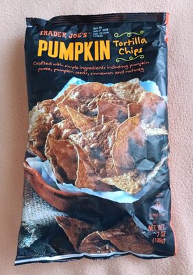Trader Joe's Pumpkin Tortilla Chips packaging