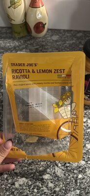 Trader Joe's Ricotta & Lemon Zest Ravioli packaging